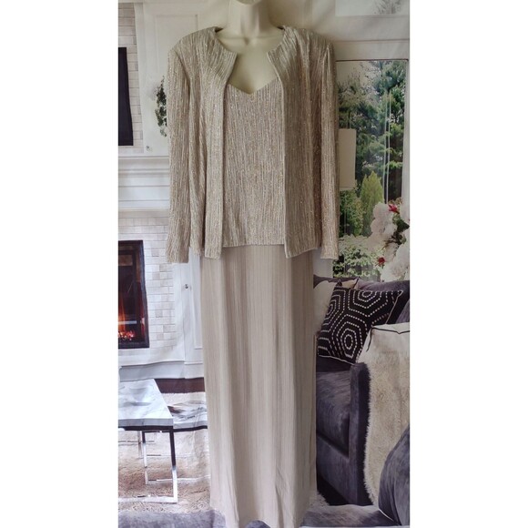 Alex Evenings Size 12 Maxi Dress with Jacket Wedding Guest Christmas New Years - Picture 1 of 15